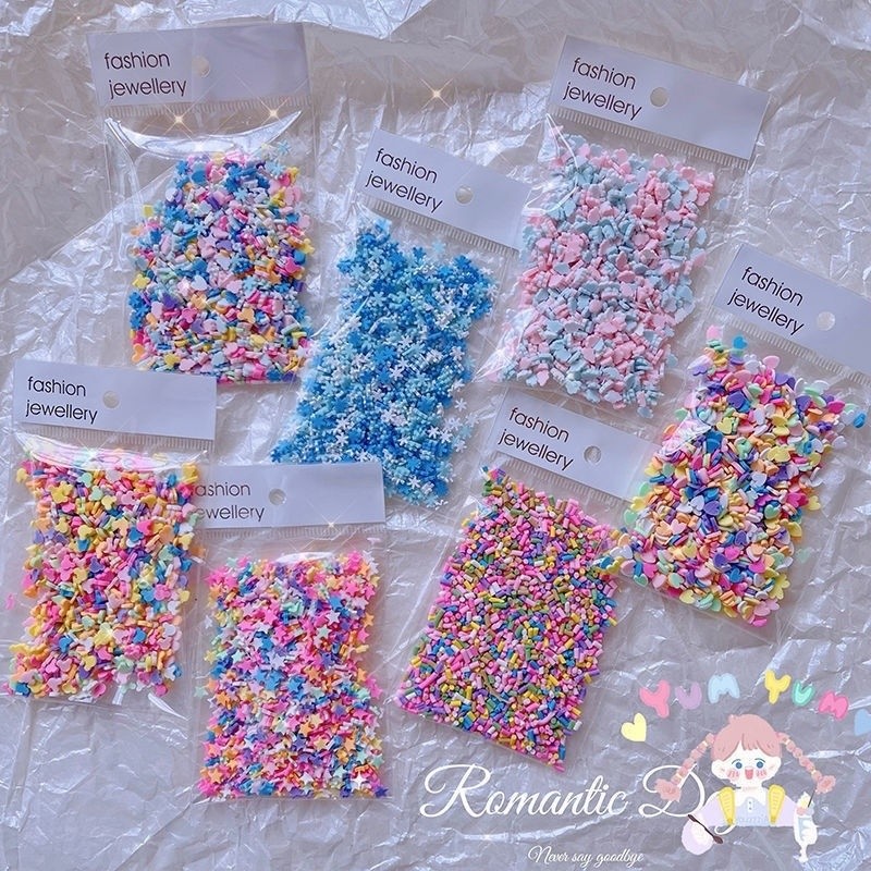ทําเอง แฮนด์เมดครีมกาวเคสโทรศัพท์ที่มีสีสันนุ่มอุปกรณ์เครื่องปั้นดินเผาทําเองตกแต่งหัวใจรักดาวลายดอกไม้