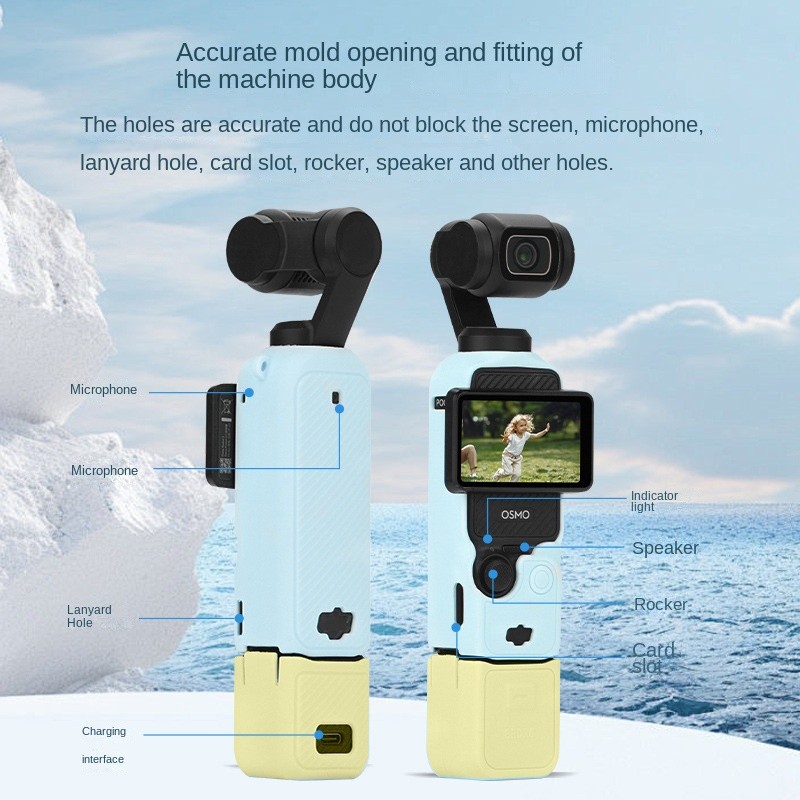 Dji OSMO Pocket 3 พิเศษ! Brdrc ปลอกซิลิโคนสีผสมดีไซน์เทรนด์สีผสมน้ําหนักเบาและกันฝุ่นพอดีมีสไตล์และราคา