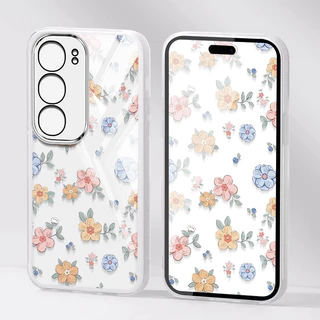 สําหรับ Vivo Y04 Y29S Y29 Y19S Y21d Y31 V29E Y200 5G 4G S17 V29 Pro S17T Y100 (IDN) ห้ากลีบดอกไม้สีสันพร้อมเชือกแขวนดอกไม้โปร่งใสเคสโทรศัพท์