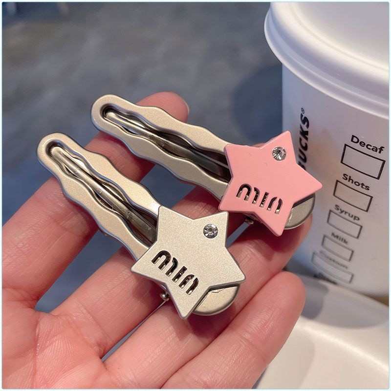 Y2k Hairpin Metal Miu Diamond Star Wings Dopamine Korea As ของขวัญวันเกิดสําหรับผู้หญิง