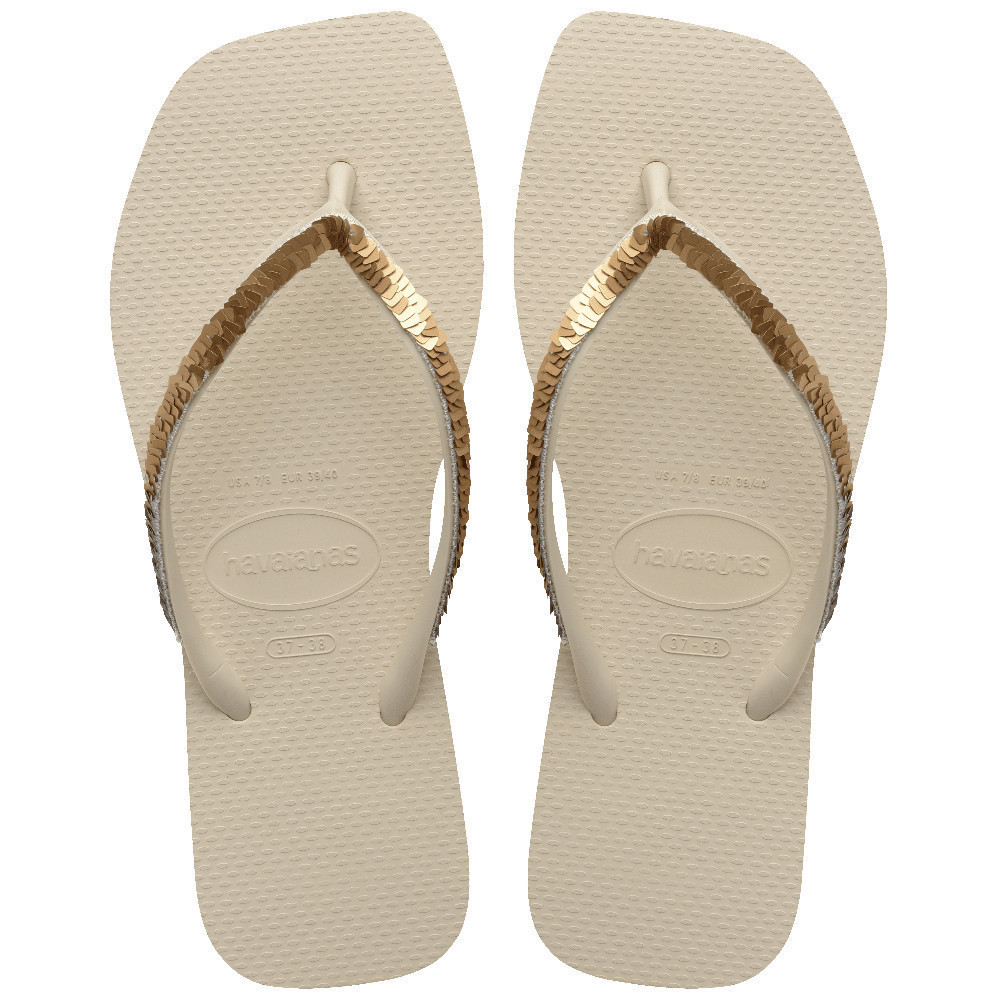 HAVAIANAS รองเท้าแตะผู้หญิง Slim Square Paete Party CREAM 41494130121F_H3CMXX