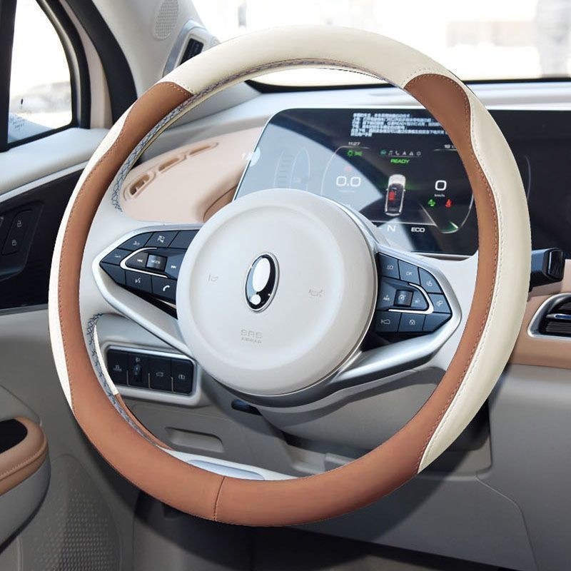 Gwm ORA GOOD CAT EV เฉพาะพวงมาลัยฝาครอบล้อหมีหนังตกแต่ง Ola สีดําแมวแมวสีขาวบัลเล่ต์ CAT Lightning CAT ฝาครอบมือจับรถ - รูปที่ 4