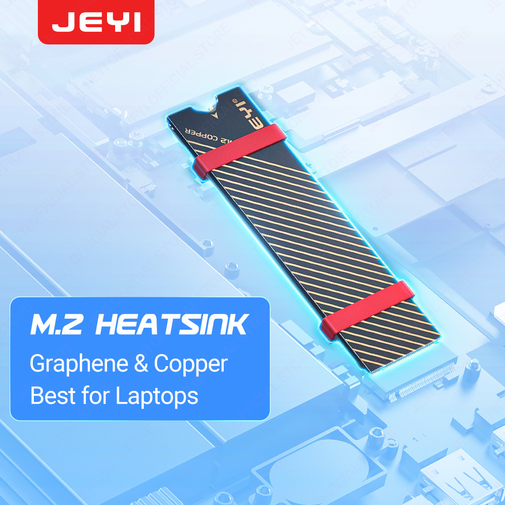 Jeyi M.2 ฮีทซิงค์ SSD ทองแดง พร้อมชั้นกราฟีน M2 NVMe NGFF 2280 สําหรับแล็ปท็อป PC PS5