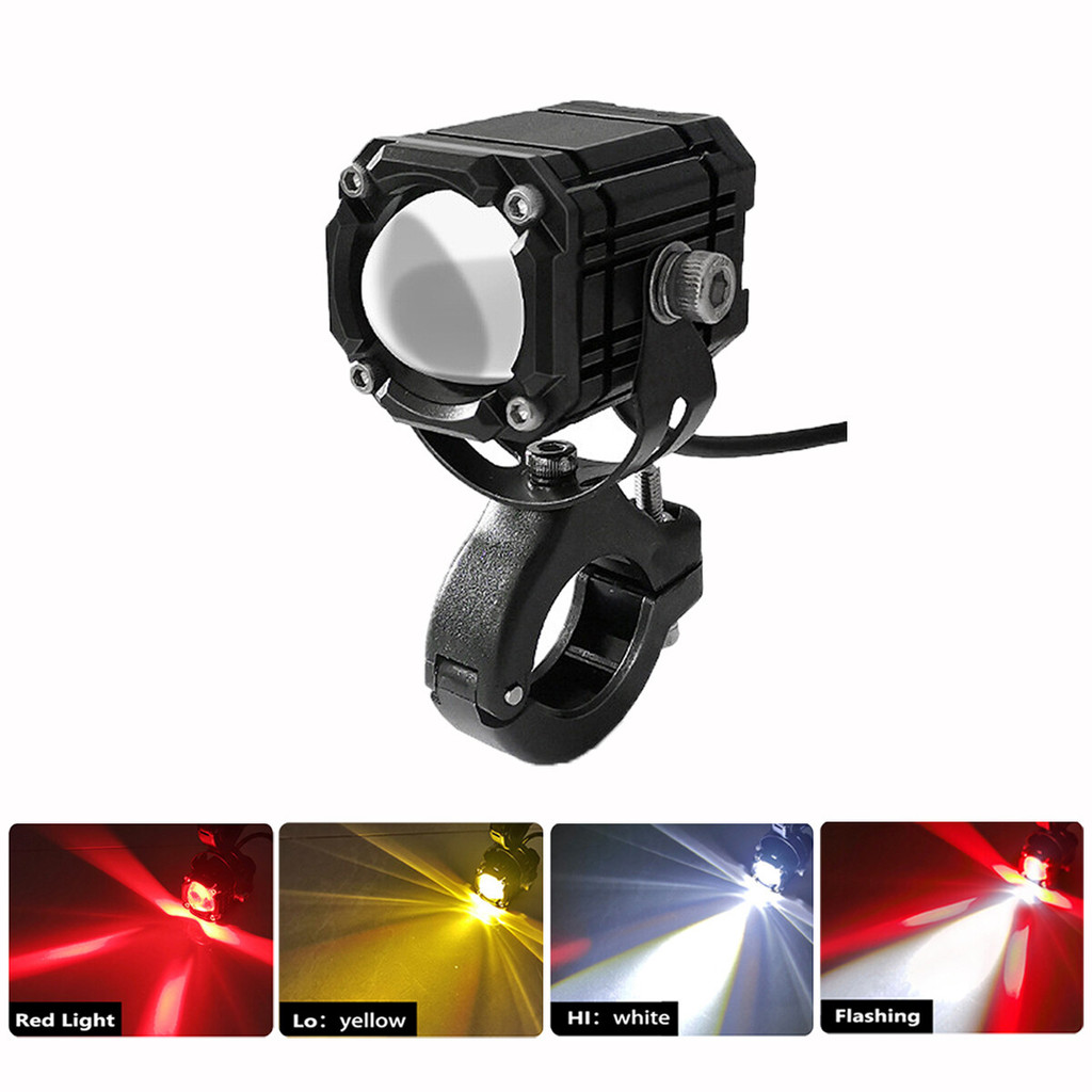 【ซื้อ 1 แถม 1】ไฟขับขี่ขนาด 60W Tricolor Mini ไฟสปอตไลท์รถจักรยานยนต์ ไฟเสริม LED ไฟโปรเจคเตอร์ รถจักรยานยนต์ ราคา ถูกที่สุด ดีลบีเคเค แกลเลอรีภาพที่ 9