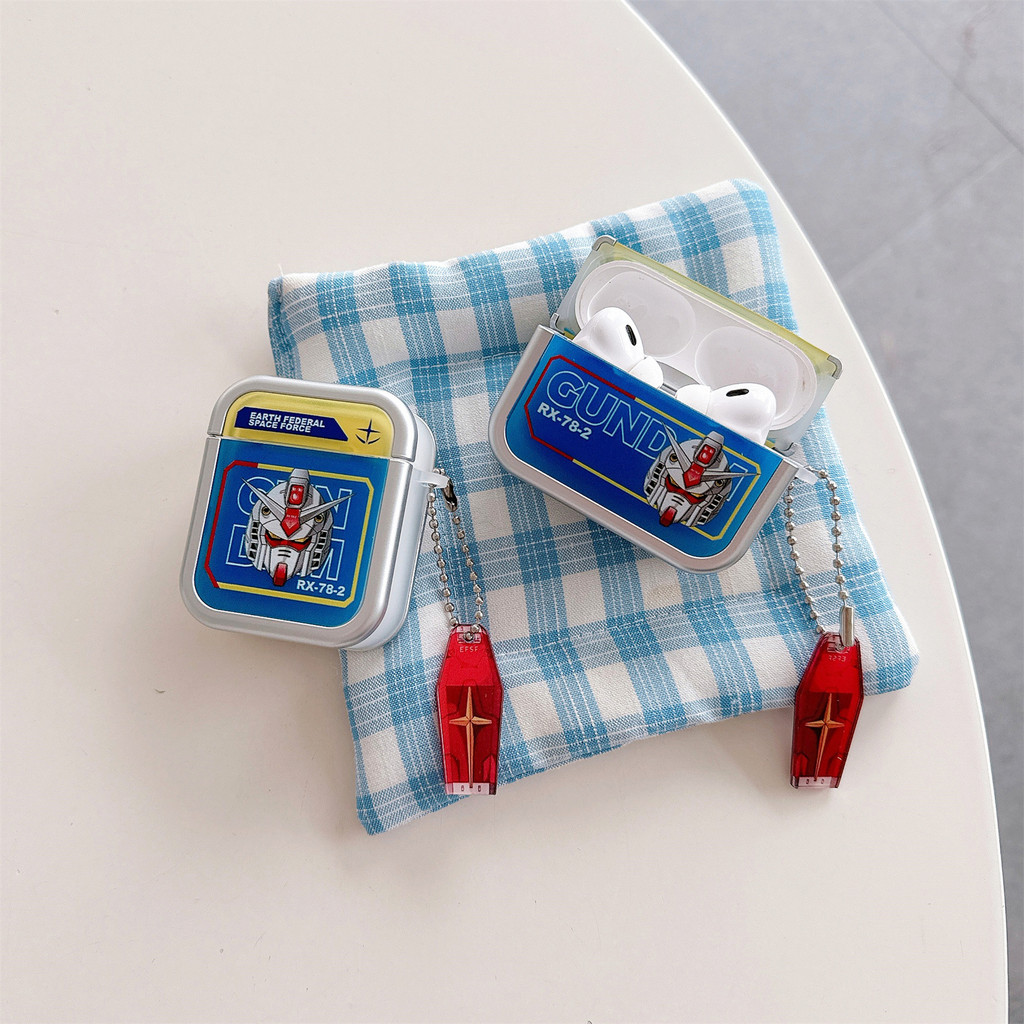 สําหรับ AirPods 4 กรณีน่ารักการ์ตูน GUNDAM พร้อมโซ่ AirPods 1/2 AirPods pro 2 AirPods 3 หูฟังไร้สายบ