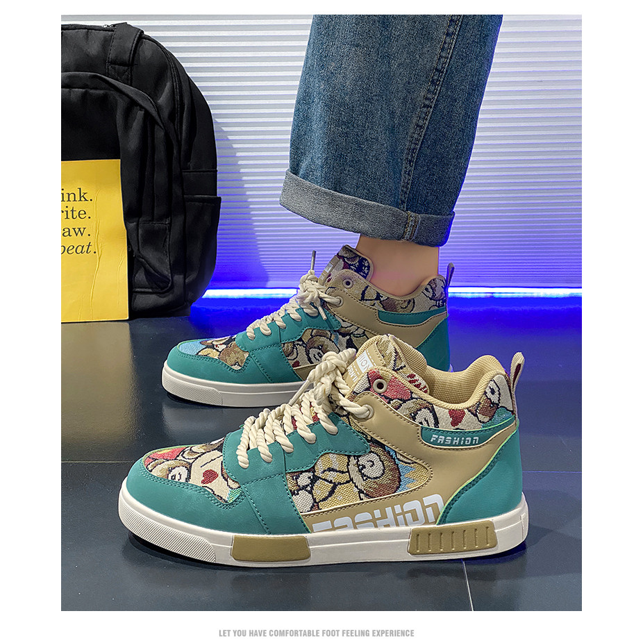 39-47 Plus ขนาดรองเท้าผู้ชาย High-Top รองเท้าผู้ชายรองเท้าผ้าใบคุณภาพสูงผู้ชาย Plus ขนาดรองเท้า 45 46 47