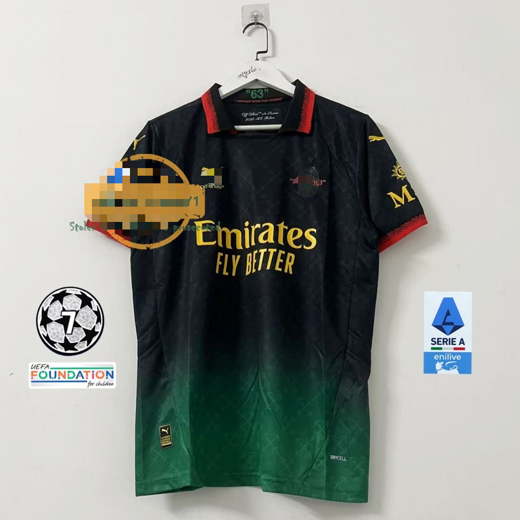 พัดลมรุ่น 2425AC Milan third jersey คุณภาพ AAA jersey แขนสั้น S-XXXXL