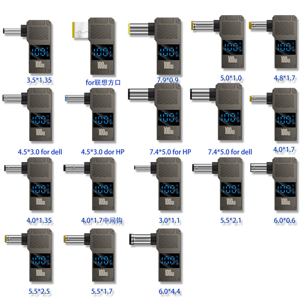 2025 ใหม่มุมขวา USB-C PD 100W Type-C ถึง 4.5*3.0 7.4*5.0 4.0*1.7 5.5*2.5 11.0*4.5 DC แจ็คอะแดปเตอร์จ