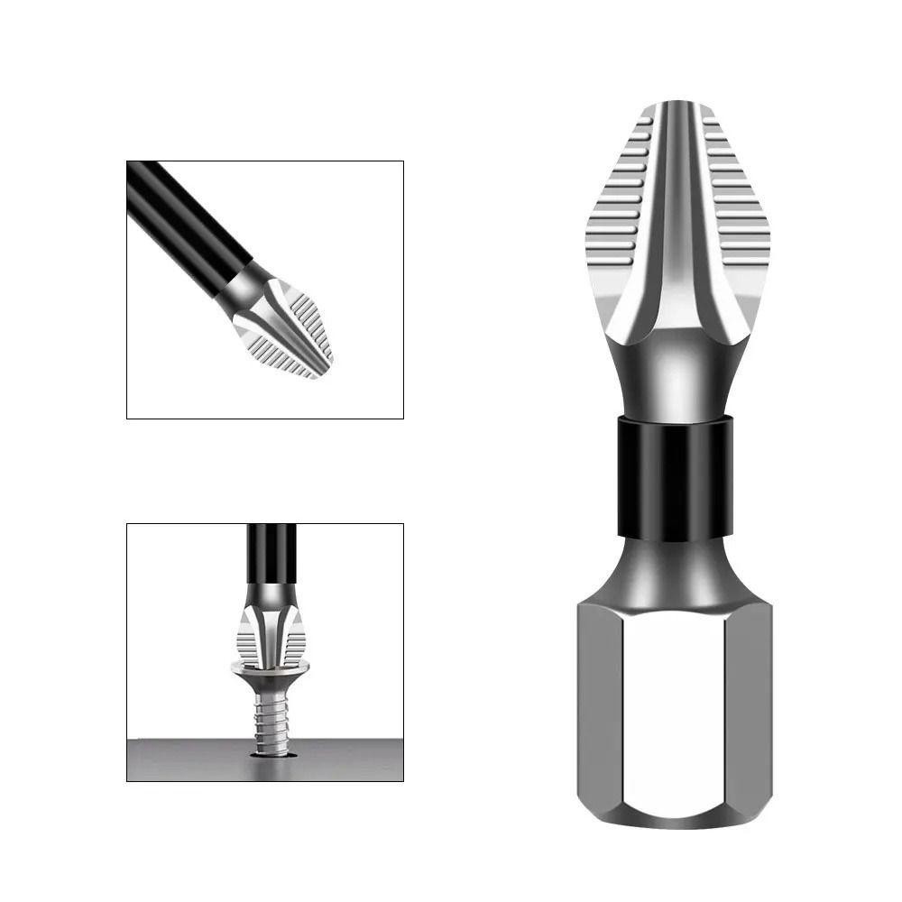 6ชิ้น Magnetic Batch Head, K5 ด้ายโลหะผสมเหล็ก Cross Bit, 25-150 มม.ความแข็งสูง Anti-Slip WaterProof PH2 ไขควง Bits ไขควงไฟฟ้า - รูปที่ 7