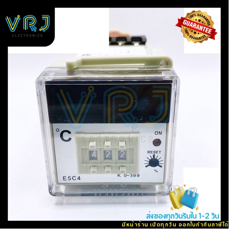 E5C4-R20K Temperatureตัววัดอุณหภูมิ 0~399องศา 50/60Hz 3A-8ขาไฟ12vac,24vac,220vac ขนาด 48*48*78 mm พร