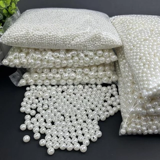 ลูกปัดมุกเกรด A สีขาวและสีมุกขนาด4mm.-14mm.สำหรับตกแต่งเครื่องประดับหรืองานDIYต่างๆ สินค้าพร้อมส่งจากไทย