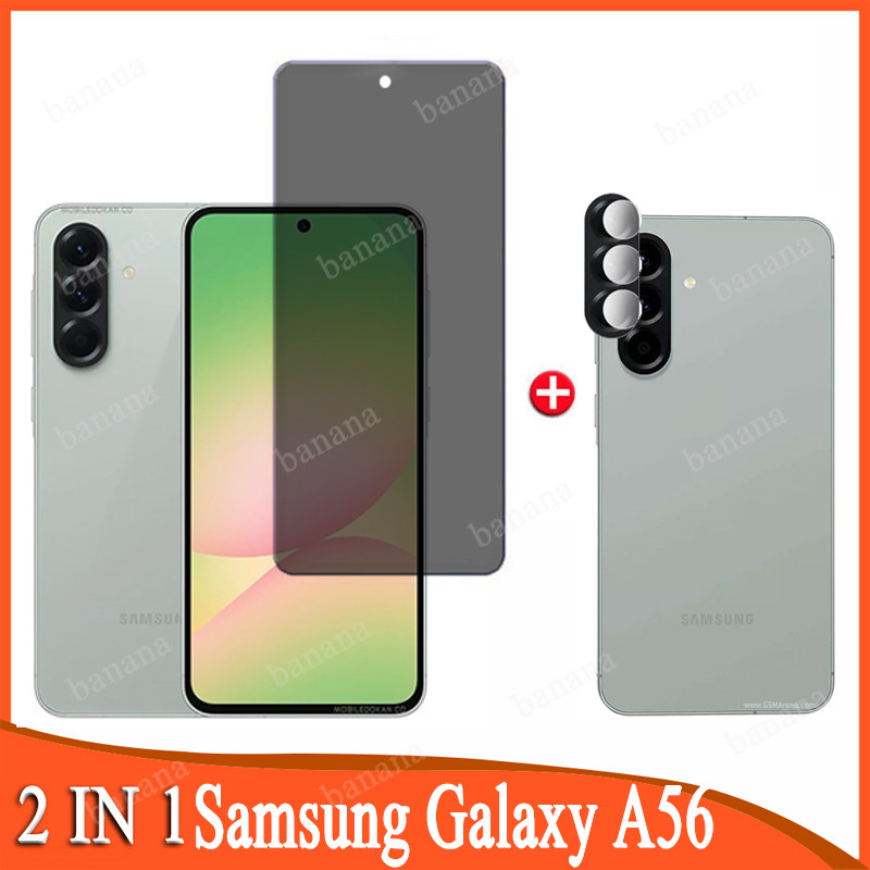 Samsung Galaxy A56 ฟิล์มด้านหน้าสําหรับ Samsung A55 ฟิล์มกระจกนิรภัยความเป็นส่วนตัว 2 in 1