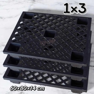 (1x3) พาเลทพลาสติก รับน้ำหนักได้ถึง 100 KG ขนาด 60*80*14 cm พาเลท แพ็ค3ชิ้น