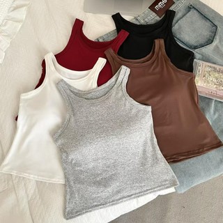 เสื้อกล้ามมีบรา มีฟองน้ำในตัว ผ้าร่องนุ่มๆเย็นๆยืดหยุ่น สวมใส่สบาย น่ารักเกาหลี สุดฮิต