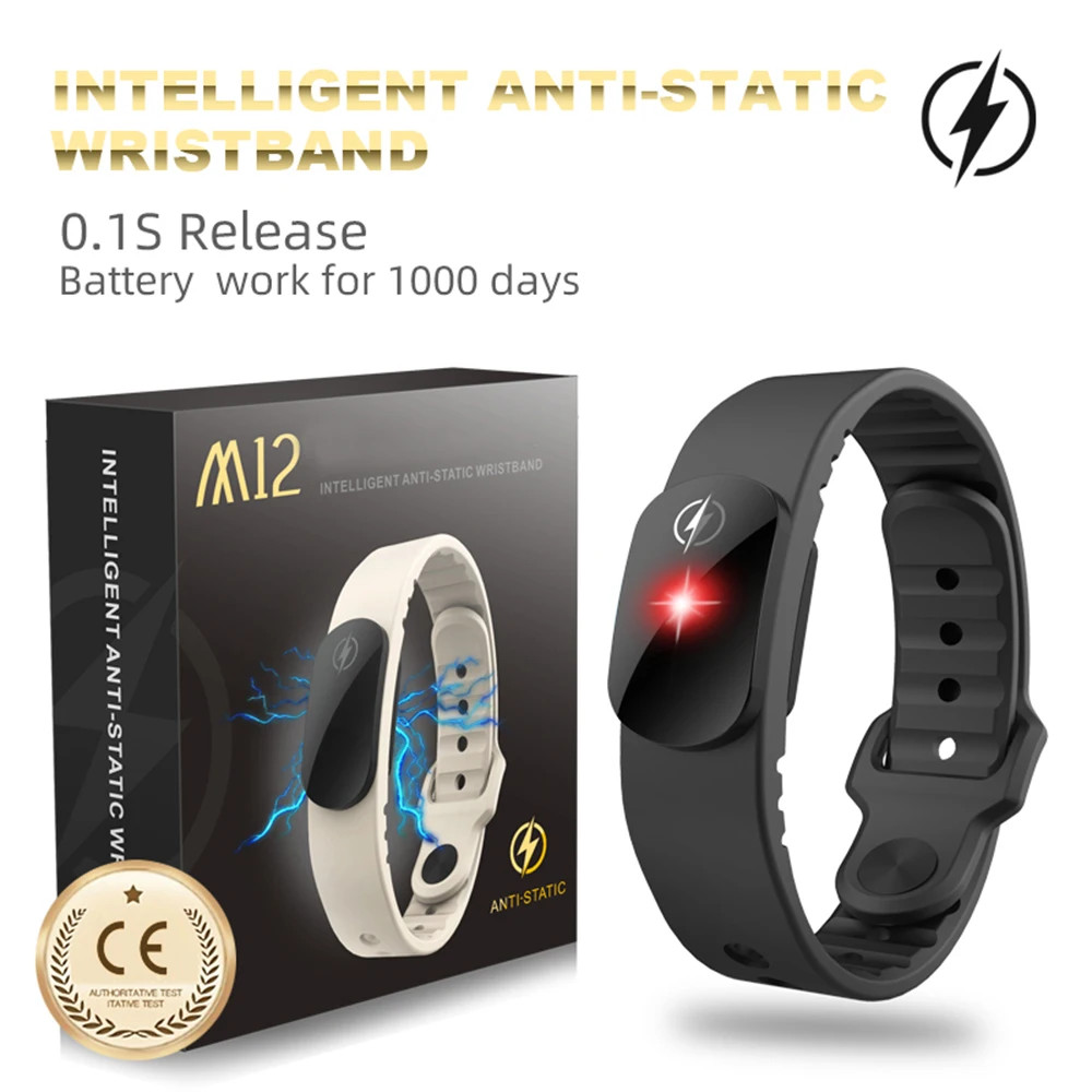 ขายร้อน M12-SE สร้อยข้อมือซิลิโคนป้องกันไฟฟ้าสถิตย์ผู้ชายผู้หญิงแฟชั่นกันน้ําปรับฤดูหนาว Human Body Static Eliminator