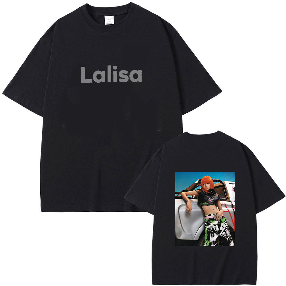BLACKPINK LISA New Album《AlterEgo》T-shirtแฟชั่นแขนสั้นพิมพ์
