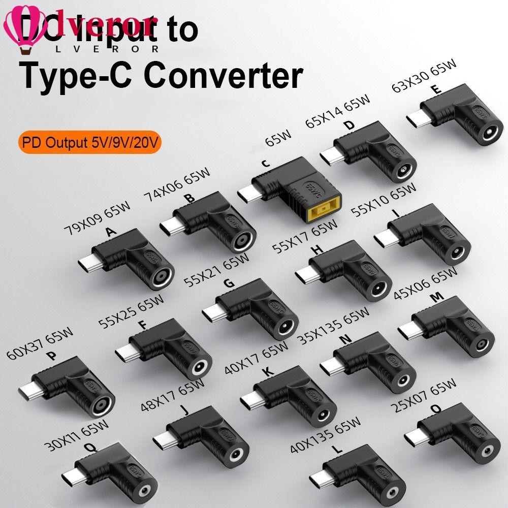 Lveror Power Adapter 5.5X2.5 7.4X5.0 4.5X3.0mm แล็ปท็อปชาร์จ USB C DC to Type C สําหรับ //