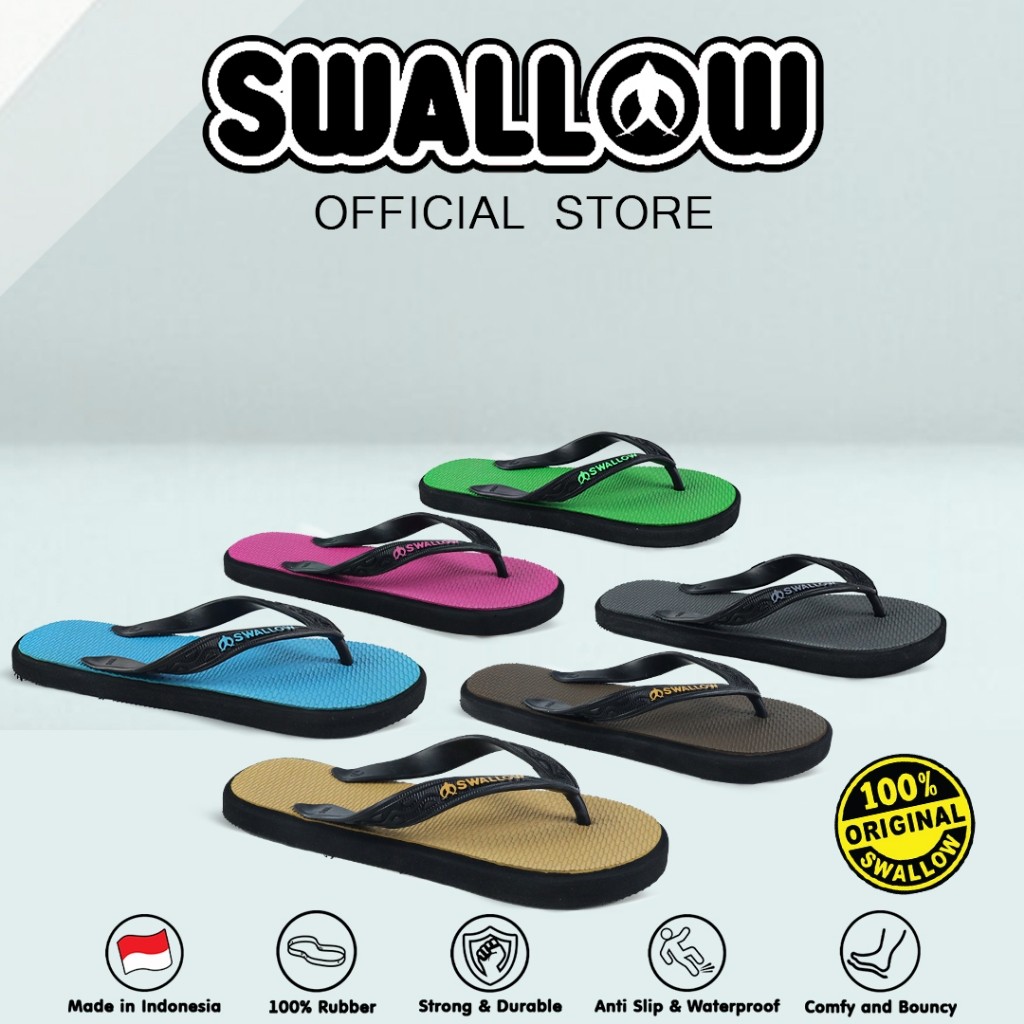 Swallow Modern Flip Flops 109 D GR - รองเท้าแตะยางกันลื่นสําหรับผู้ชายและผู้หญิง