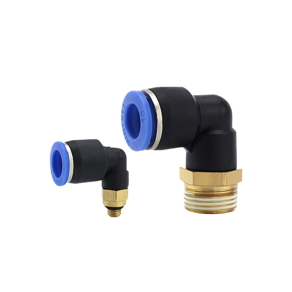 ข้อต่อ Trachea นิวเมติก, ข้อต่อพลาสติกปลั๊กอย่างรวดเร็ว, ข้อศอกเกลียวชาย  PL6 PL8 PL10 PL4-m5 01 02 