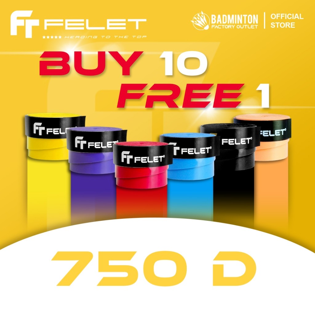 [ซื้อ 10 ฟรี 1] FELET FLEET 750D แบดมินตันเทนนิส Overgrip โดย Fleet Felet