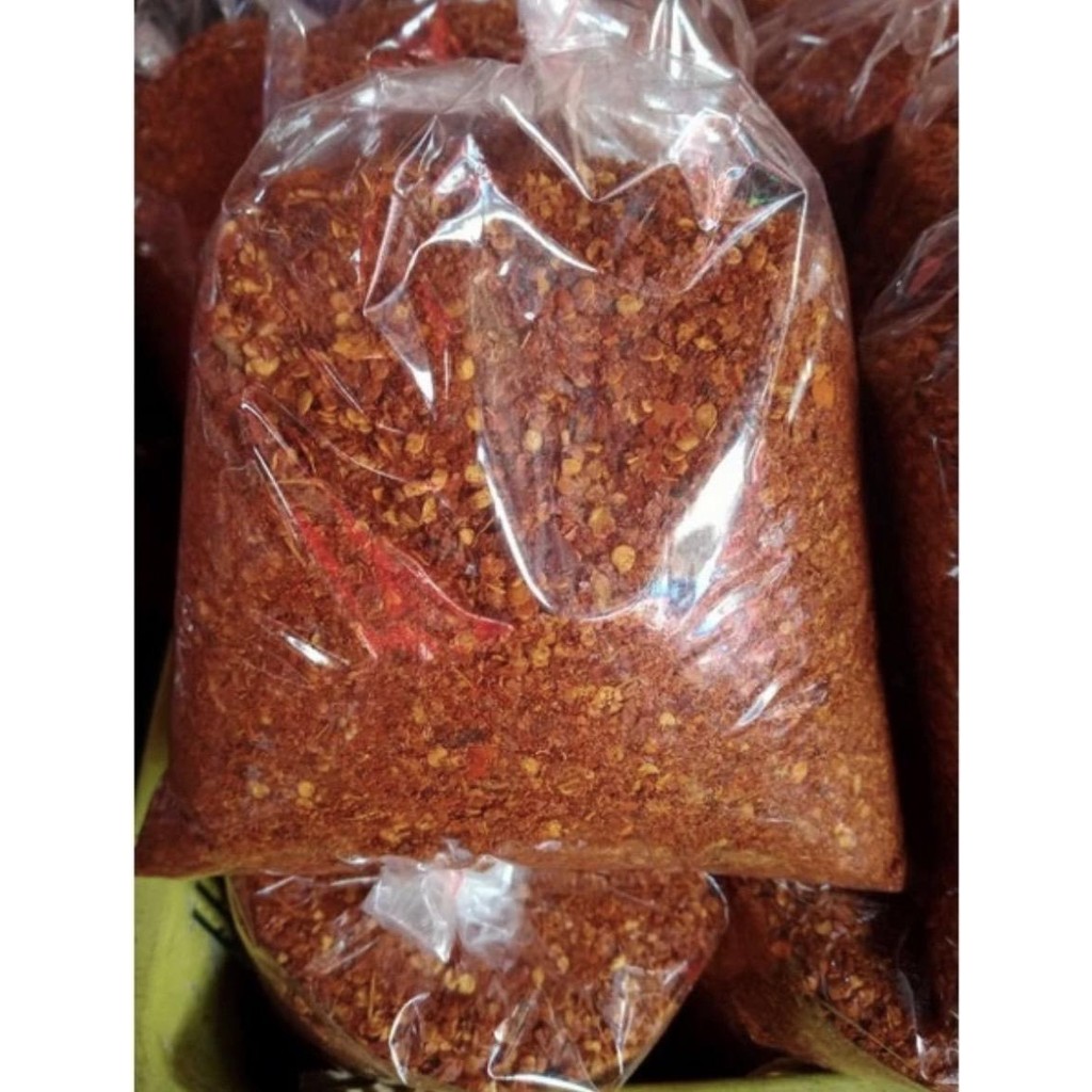 พริกป่นเผ็ดกลาง เกรดรอง น้ำหนัก 1  กิโลกรัม (500กรัม 2ถุง)