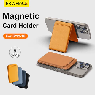 BKWHALE หนังกระเป๋าสตางค์สําหรับ Magsafe ผู้ถือแม่เหล็กสําหรับ iPhone 17 16 15 12 13 14 Pro Samsung S25 S24 S23 Ultra
