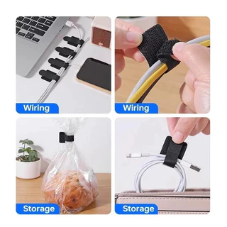 Reusable Cable Ties Fastening Wire Organizer สายไฟเชือกผู ้ ถือกาวในตัวปรับสายไฟสายรัดโต ๊ ะการจัดการ