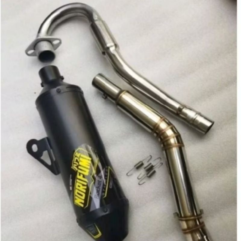 38 มม.ข้อศอกขนาดใหญ่ท่อไอเสีย Norifumi สีดําสําหรับ XR 200xr 150 CRF 150 L Xtz 125 Xtz 150 KLX 150 ท