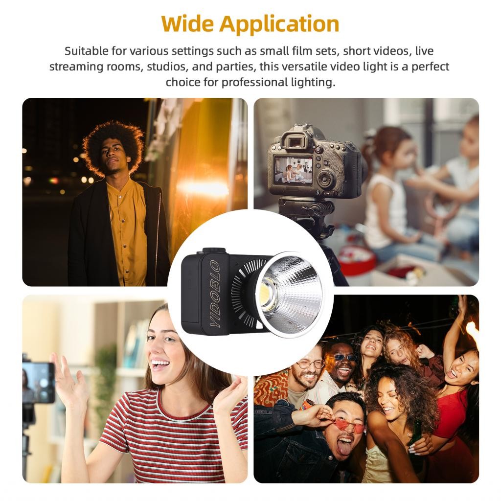 วิดีโอ Mini Bi-Color 100W Cob Photography 2700K-7500K Dimmable 10 FX EFFE แอพควบคุมพร้อมตัวสะท้อนแสง