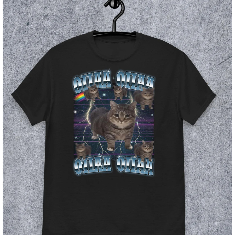 2025 [ Cotton] oiia cat ไวรัสตลก Oia แมวมส์เสื้อยืดของขวัญสำหรับผู้ชายและผู้หญิง S-5XL