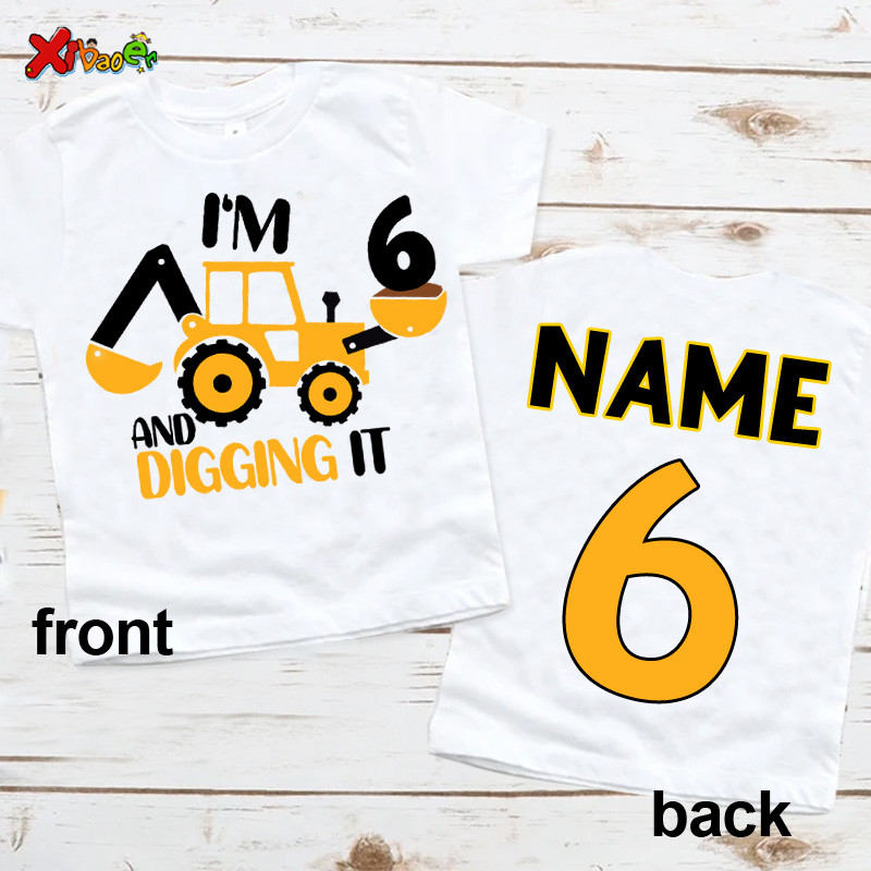 เสื้อวันเกิดก่อสร้างเด็กชาย T เสื้อ Dump รถบรรทุกเสื้อวันเกิดรถขุดเสื้อวันเกิดเด็กวัยหัดเดินเด็กทารก 3rd วันเกิด Im 4 ราคา ถูกที่สุด ดีลบีเคเค แกลเลอรีภาพที่ 6