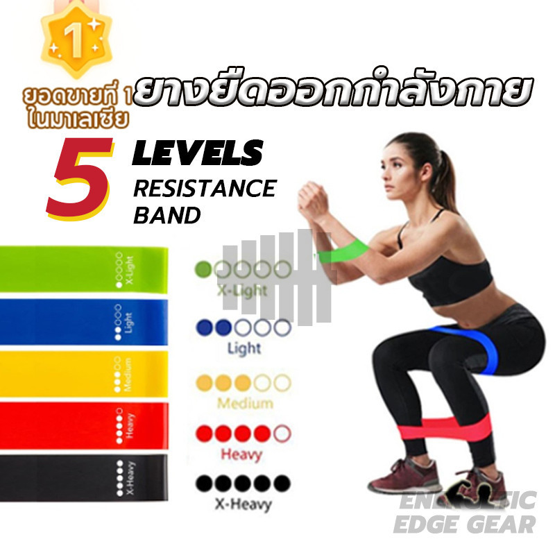 ยางยืดออกกําลังกาย สายรัดยางยืด Resistance Bands การออกกําลังกายออกกําลังกายอุปกรณ์ มีให้เลือก5 ระดับ ยางยืด - รูปที่ 7