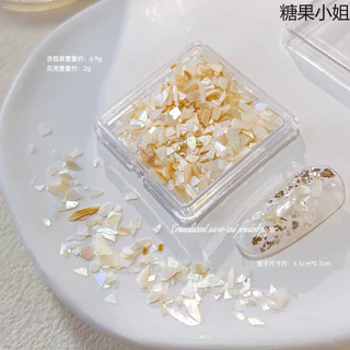 เครื่องประดับตกแต่งเล็บเปลือกหอยบางเฉียบ สีแฟนตาซีไม่สม่ำเสมอ เศษเปลือกหอยเป๋าฮื้อธรรมชาติ