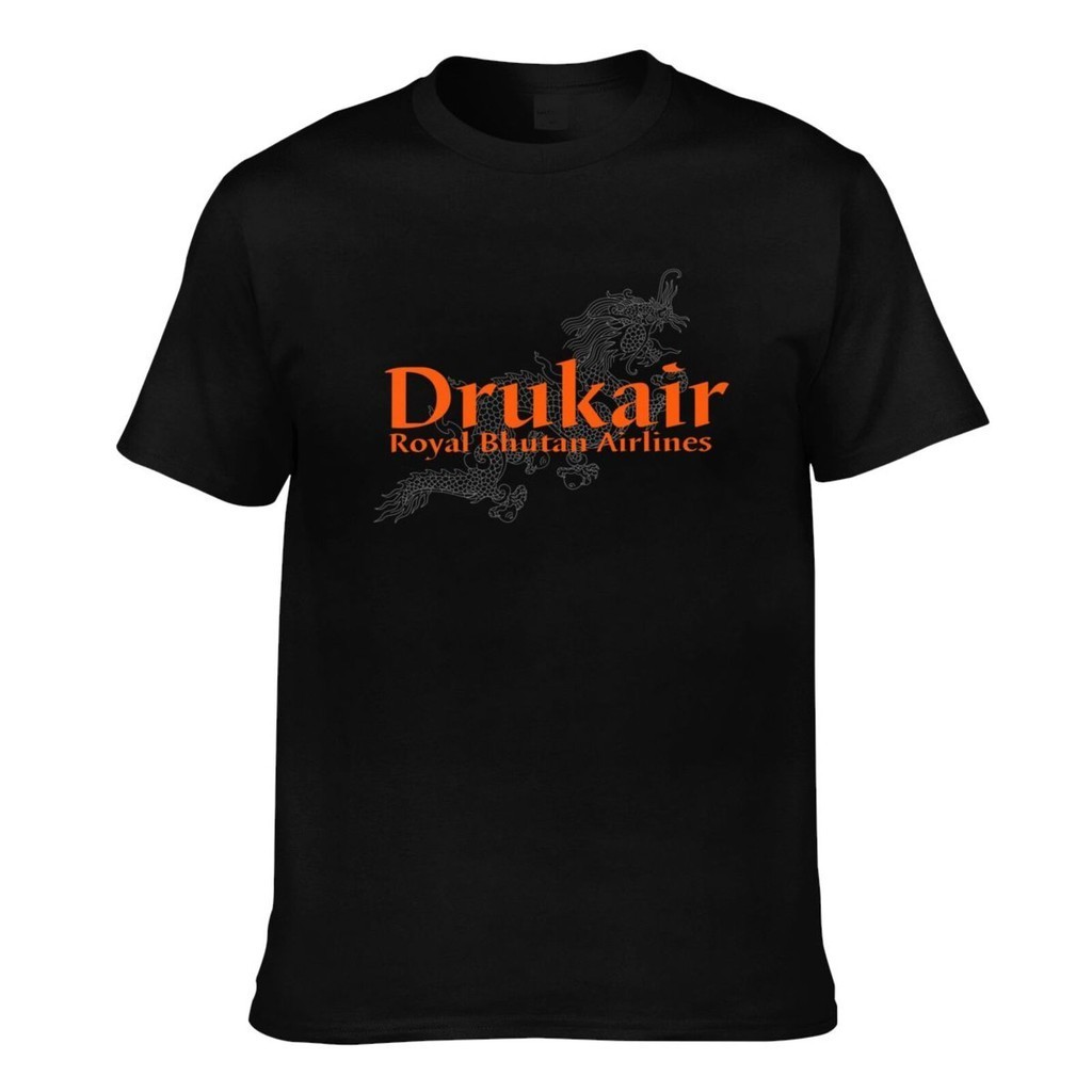 Drukair Royal Bhutan Airlines เสื้อยืดพิมพ์ลายกราฟิกผู้ชายแฟชั่น