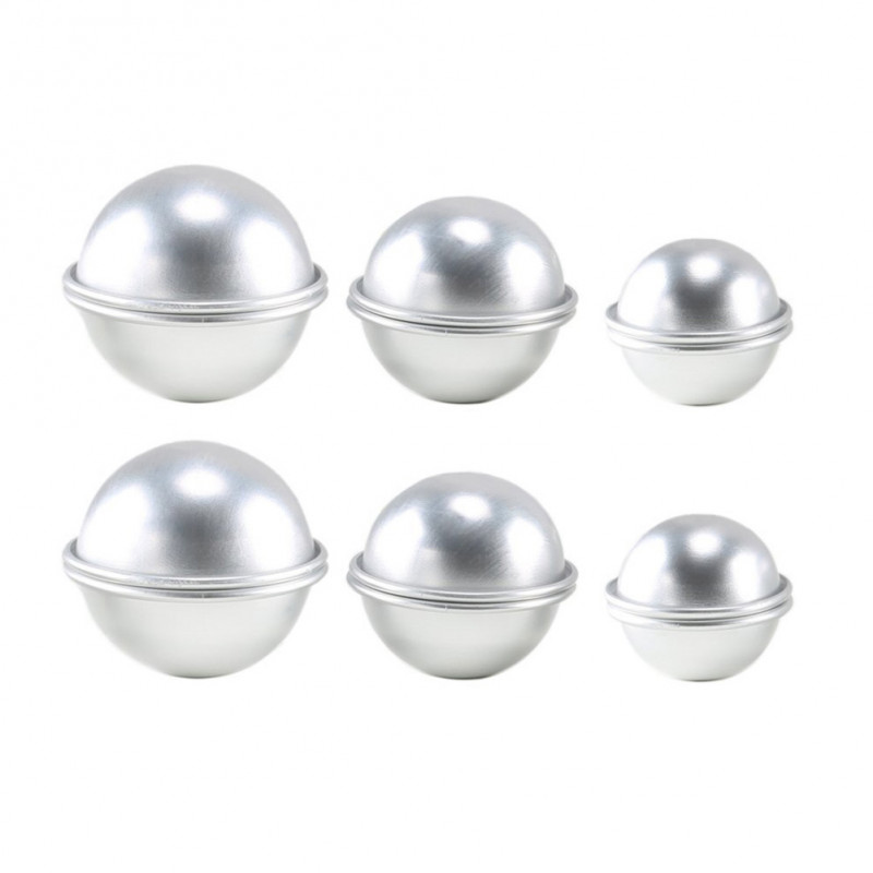 ใหม ่ Bath Bomb แม ่ พิมพ ์ อลูมิเนียม Ball Sphere Bath Bomb แม ่ พิมพ ์ เค ้ กเบเกอรี ่ Pastry Mold6pcs/set