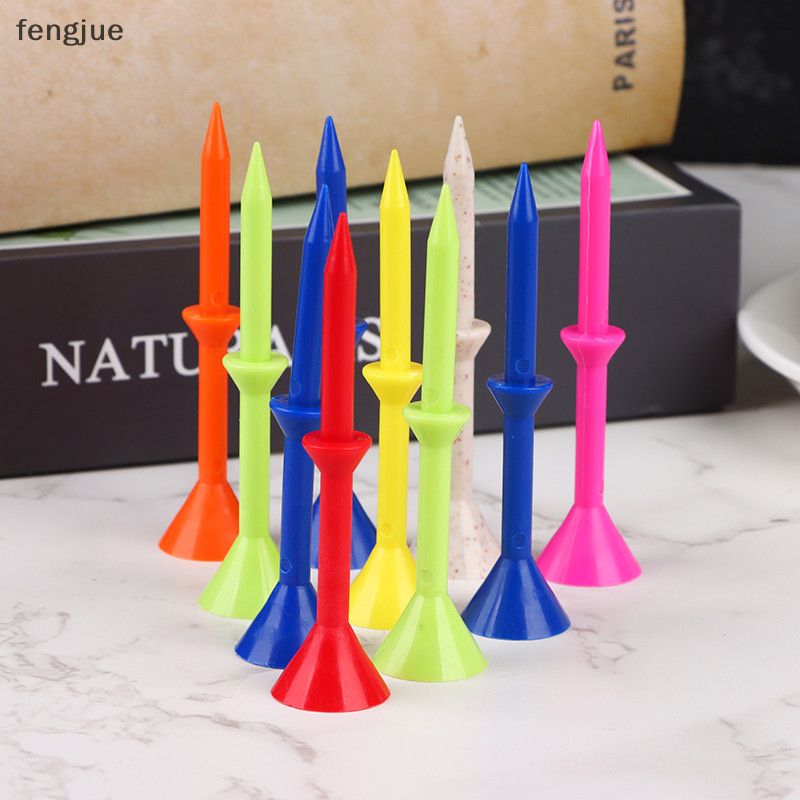 Fengjue ที่ตั้งลูกกอล์ฟ 83 มม. 10 ชิ้น พร้อมที่รองรับพลาสติก สําหรับฝึกตีกอล์ฟ TH