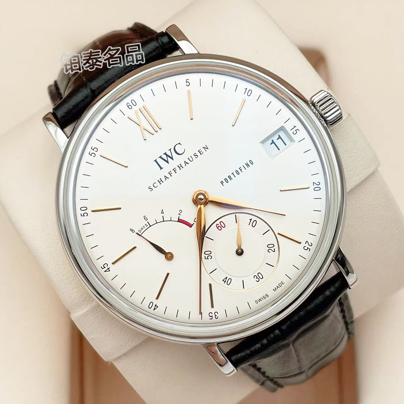 Iwc IWC นาฬิกาผู ้ ชาย Botao Fino Eight-Day Link Manual Mechanical Watch Men 's IW510103