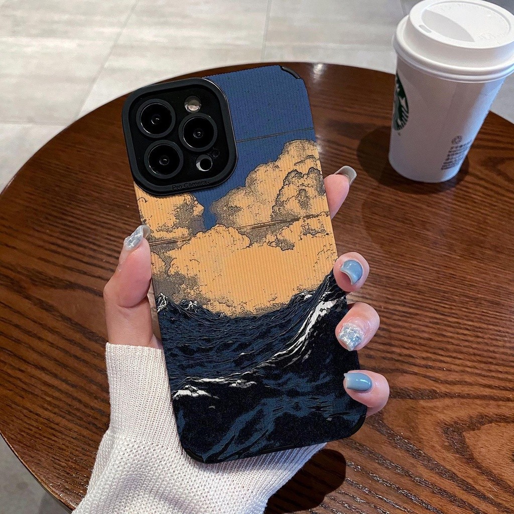 เคสโทรศัพท์มือถือ ลายก้อนเมฆทะเล ท้องฟ้าสีฟ้า สร้างสรรค์ สําหรับ IPhone 11 12 Pro Max X XR XS Max SE 7 Plus 8 Plus IPhone 13 Pro Max IPhone 14 Pro Max