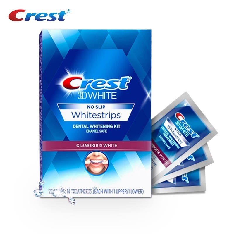 3d Whitestrips Glamorous Whitening Kit เคลือบปลอดภัยไม ่ มีแถบลื ่ น 14 วัน Visibly Whiter ฟัน 7/14 Treatment