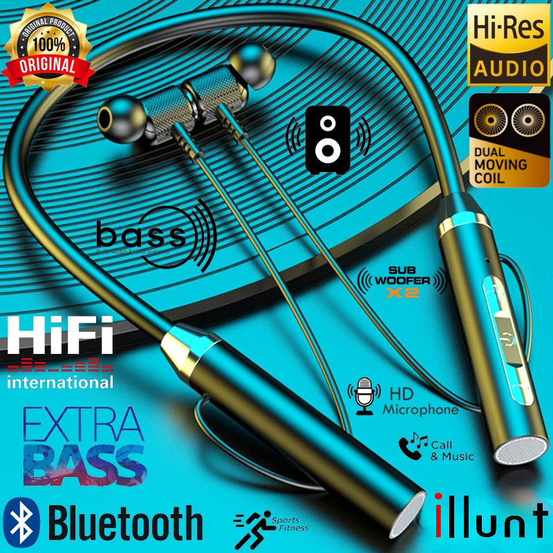 หูฟังแบบคล้องคอ K58/D18/Harman Sound อัพเกรดหูฟังบลูทูธไร้สายพร้อมไมโครโฟน 9D สเตอริโอเบสชุดหูฟัง Fo