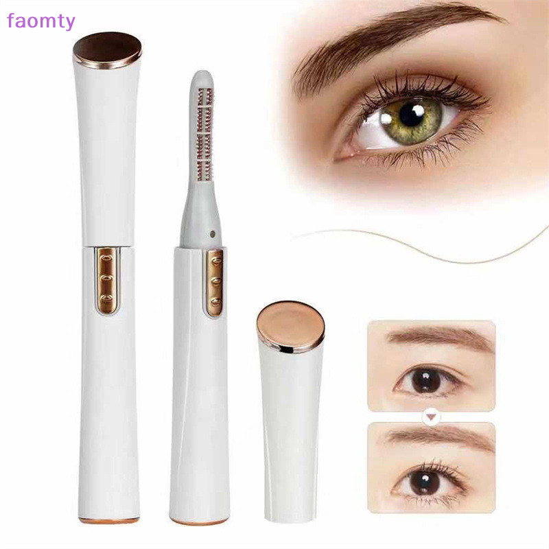 Faomty เครื่องดัดขนตาไฟฟ้า แบบพกพา ทําความร้อนเร็ว