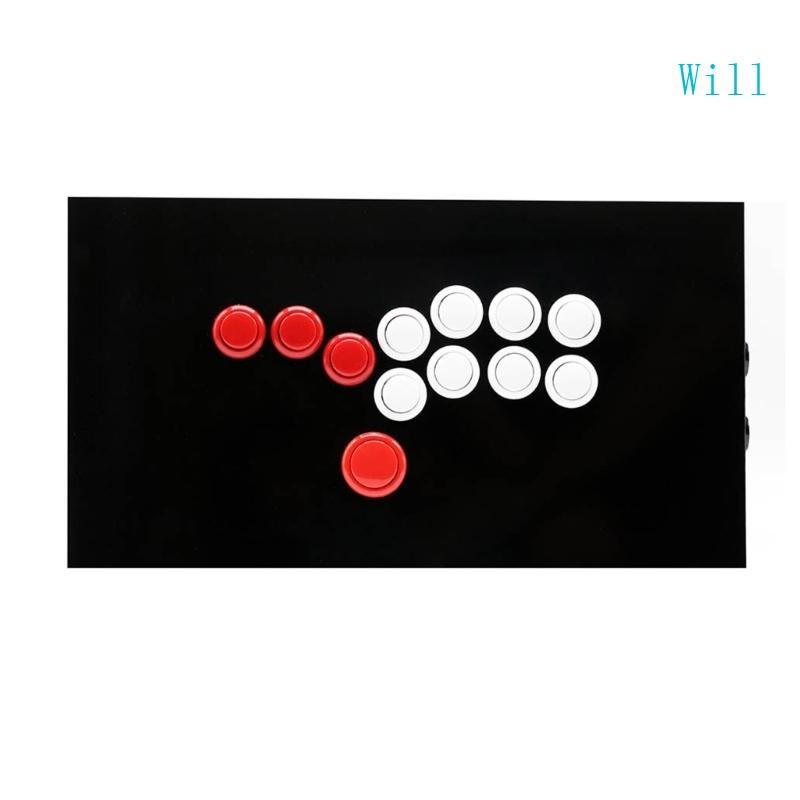 Will Hitbox Style Arcade จอยสติ๊ก เกมแพด สีดํา สําหรับเล่นเกม PC