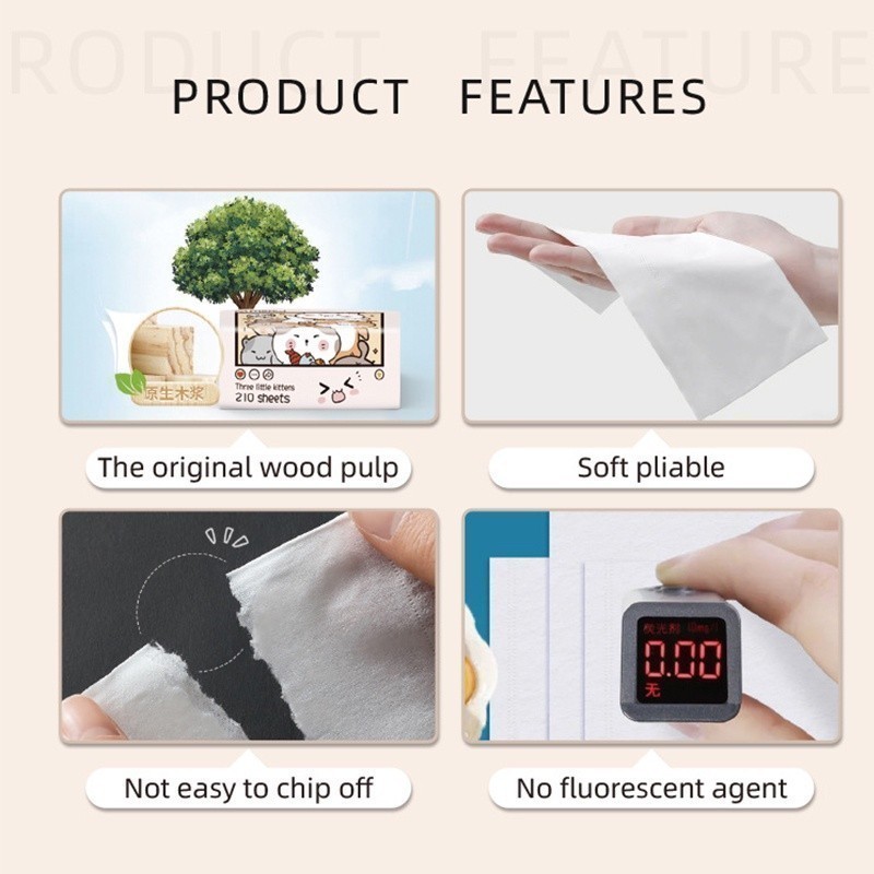 YTL ขายดี ทิชชู่ ทำความสะอาดกระดาษ เหนียวนุ่มราคาถูกและคุณภาพดี - รูปที่ 3