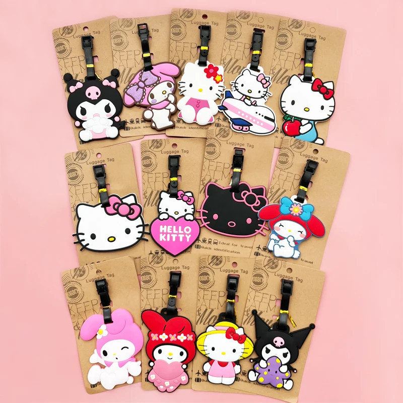 ป้ายแท็กกระเป๋าเดินทาง ลายการ์ตูน Hello Kitty แบบพกพา