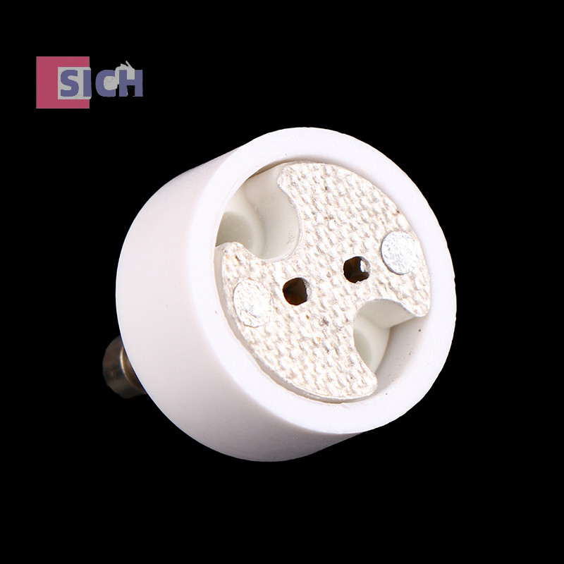 [Sich] Gu10 To MR16 อะแดปเตอร์ซ็อกเก็ตหลอดไฟเซรามิค LED G4 GU5.3 GY6.35 Pin คุณภาพสูง สีขาว