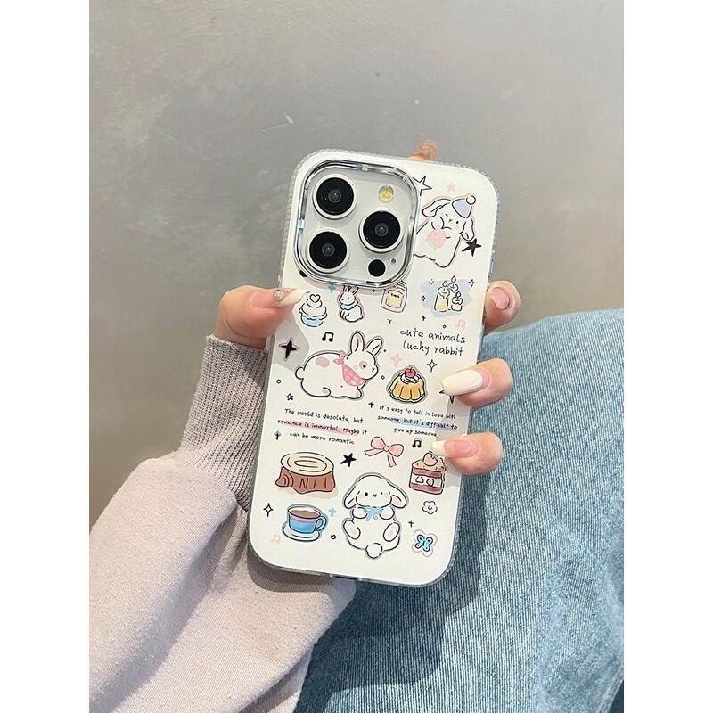 เคสโทรศัพท์มือถือ กันกระแทก ลายกระต่ายพุดดิ้ง สําหรับ Apple IPhone 14 7 Plus 8 13 Pro 11 ProMax 12 15 Pro XR