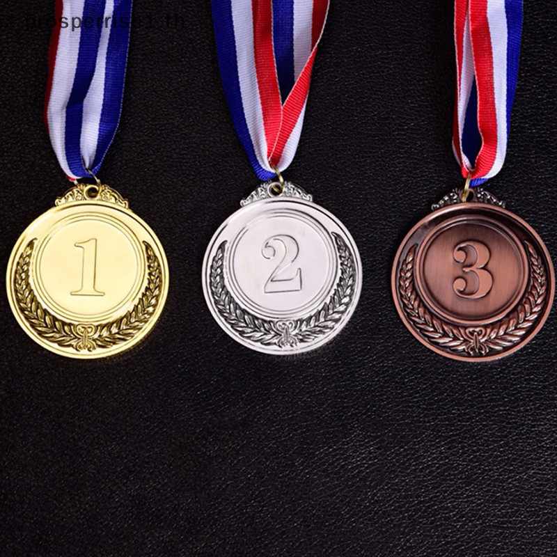 [PPTH] เหรียญรางวัล สีทอง สีเงิน สีบรอนซ์ พร้อมริบบิ้น สีทอง สีเงิน สําหรับเด็ก โรงเรียน กีฬา [MOTOR]
