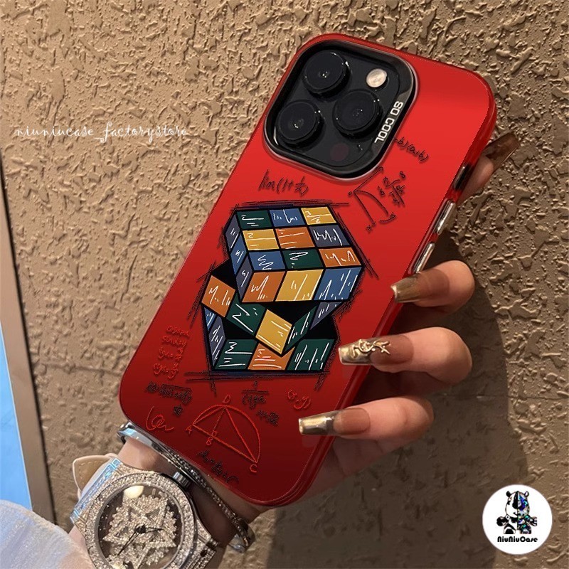 สําหรับ iPhone 13 12 14 11 15 Pro Max XR X XS SE 7 8 Plus เคส สูตรคณิตศาสตร์ลูกบาศก์รูบิค ป้องกันการตก ซิลิโคนนุ่ม Case - รูปที่ 7