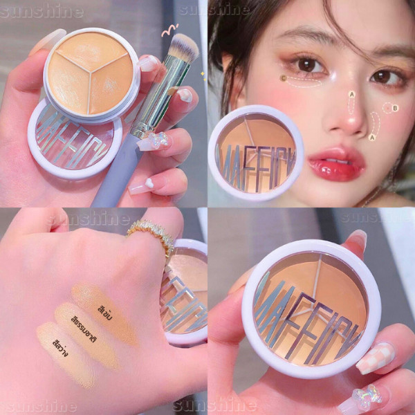 คอนซีลเลอร์ เนื้อครีม 3 สี เกลี่ยง่าย ปกปิด บางเบา ไม่หนักผิว เพิ่มความกระจ่างใส ปริมาณ 12 กรัม