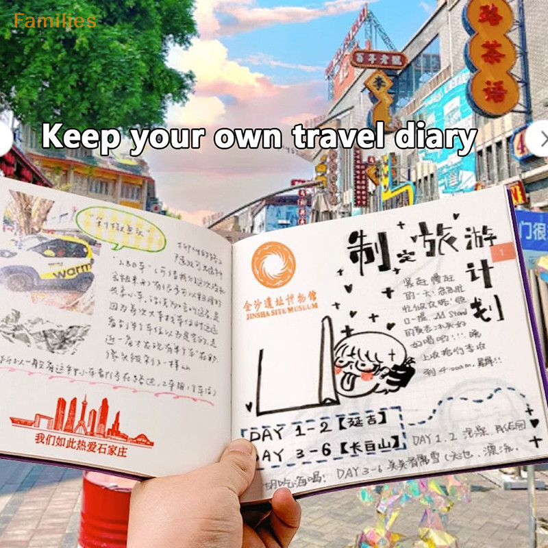 Families > Travel หนังสือสีน ้ ํา Mini แบบพกพา Sketch Book ขนาดกลางและหนา Texture Cover Art Student 's Paing Art Supplies well